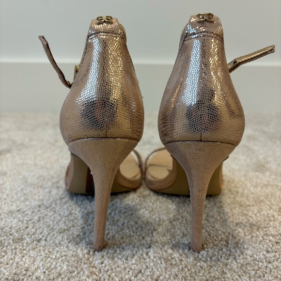 Sam Edelman Arielle Pink Sparkly Strappy Heel Pump Sexy Formal Dressy Metallic - Picture 7 of 10